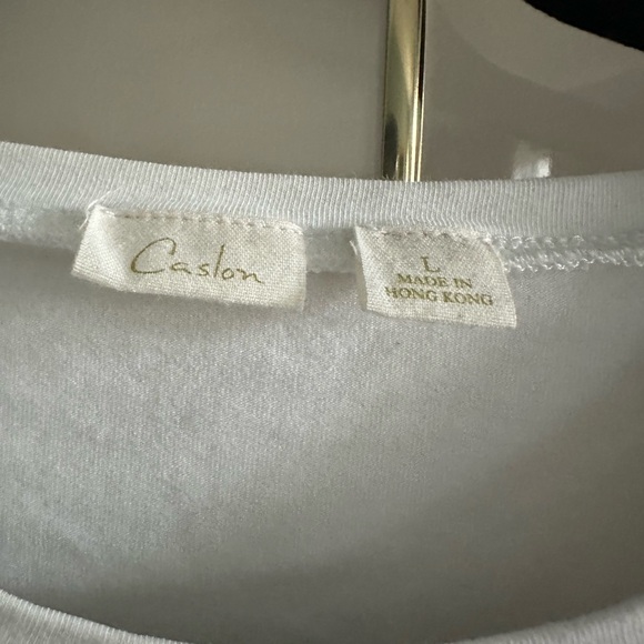 Caslon  White Long Sleeve stretch Women's Top-L - Picture 2 of 5